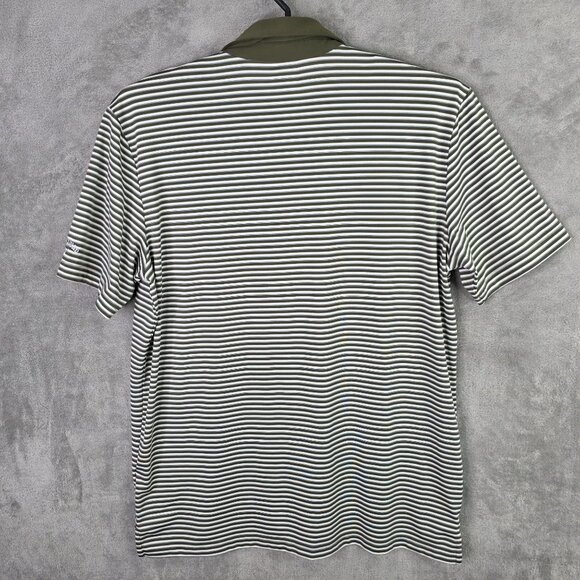 Mens Callaway Opti Dri Green White Striped Polo Shirt Short Sleeve Polyester XL - Picture 5 of 8